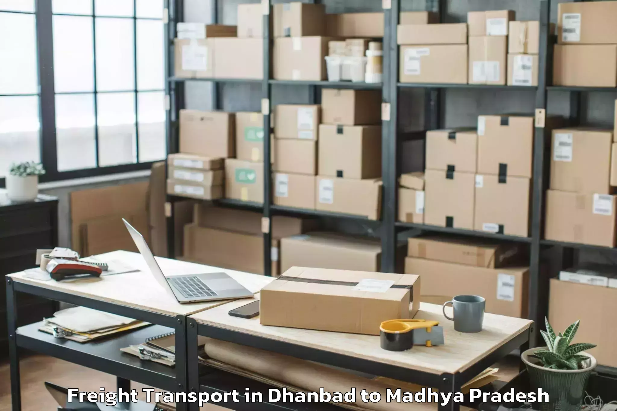 Reliable Dhanbad to Maksi Freight Transport